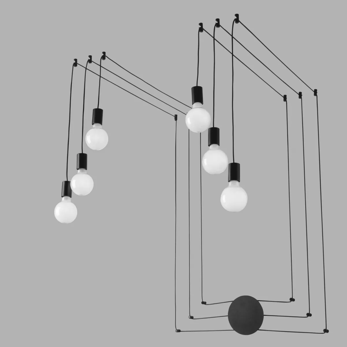 PLAFONIERA HABITAT NERA 6XE27 500CM