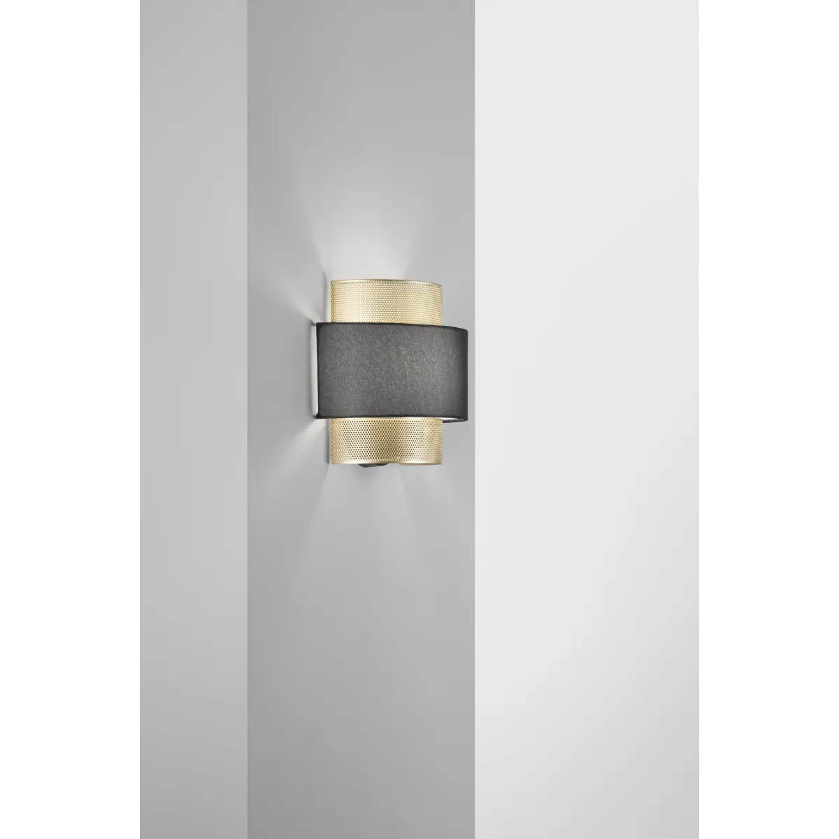 APPLIQUE LOUNGE ORO E NERO IN METALLO 1XE27 25X14X24CM