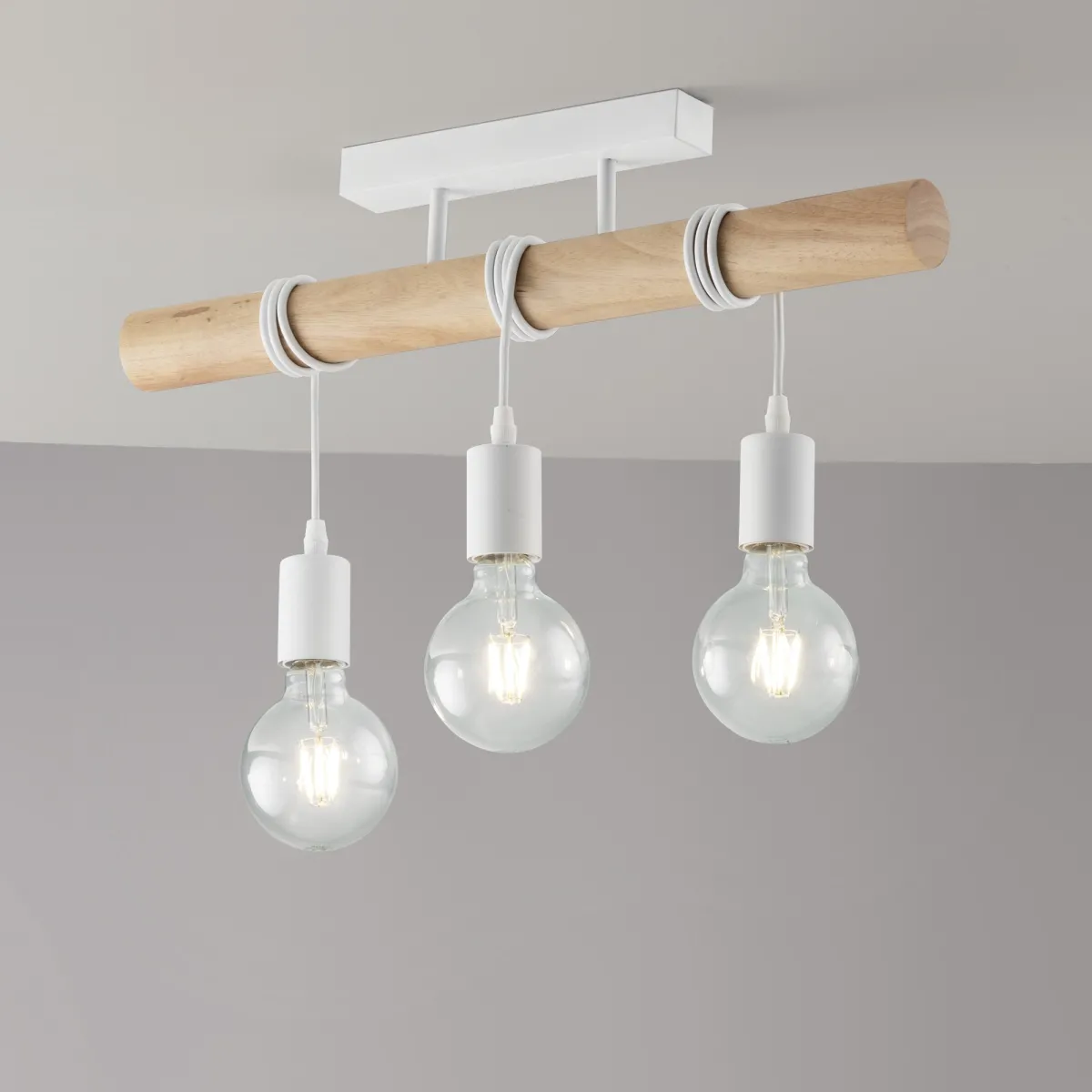 PLAFONIERA ARIZONA LEGNO 3XE27 55X5X25CM