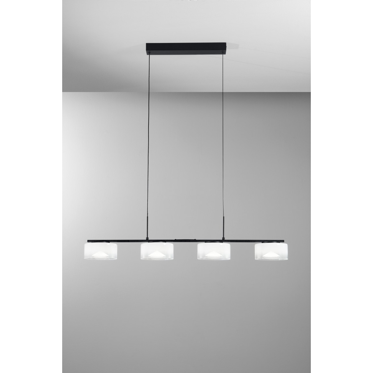 SOSPENSIONE LED EMILY BIANCA QUATTRO PENDENTI IN...