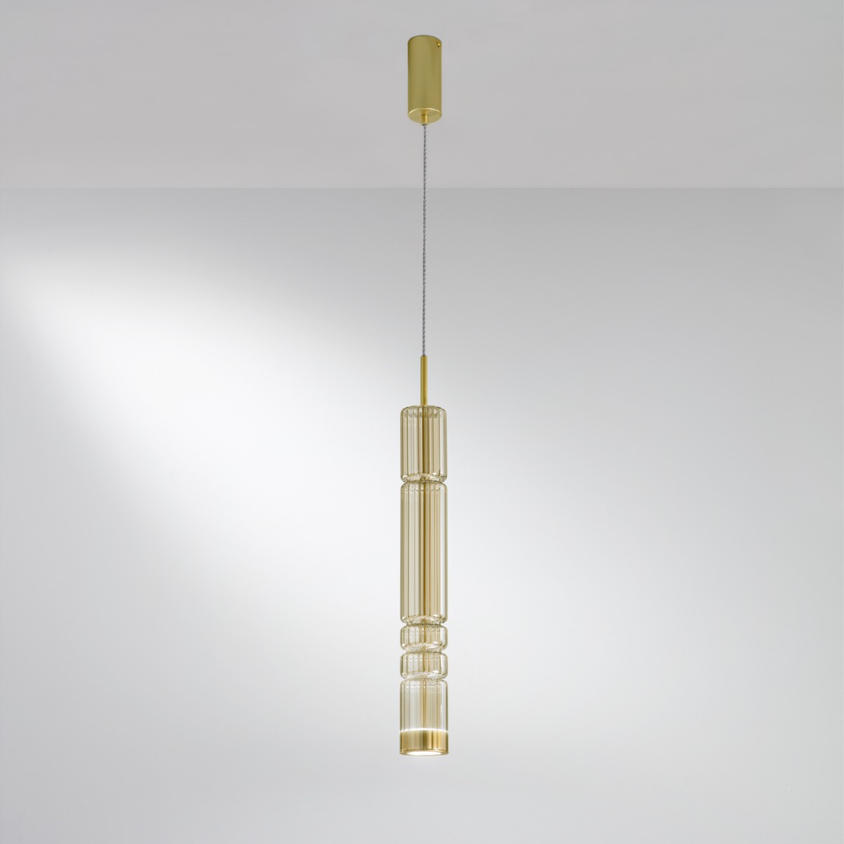 SOSPENSIONE LED CROOKES AMBRA 8W 800LM CCT 8X8X234CM