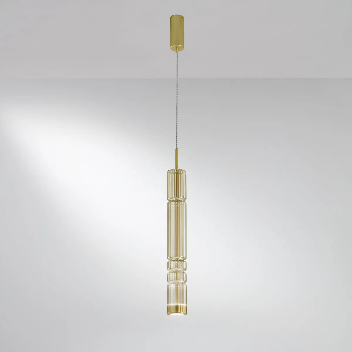 SOSPENSIONE LED CROOKES AMBRA 8W 800LM CCT 8X8X234CM