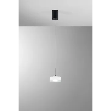 SOSPENSIONE LED EMILY BIANCA SINGOLA IN VETRO+METALLO 8W CCT 2700-3200-4000K D15X150CM