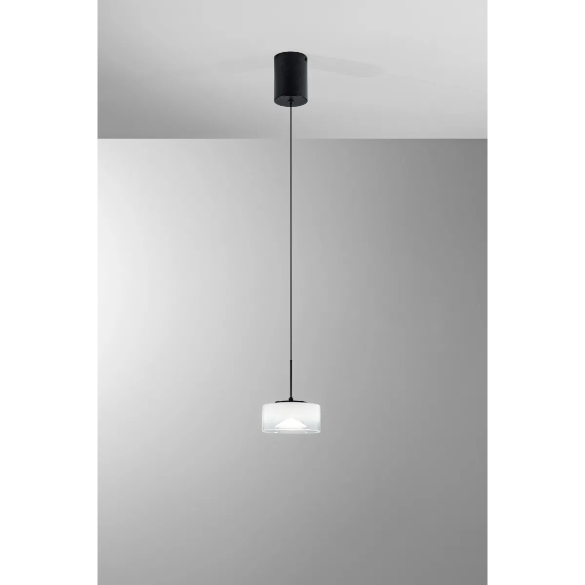 SOSPENSIONE LED EMILY BIANCA SINGOLA IN VETRO+METALLO 8W...