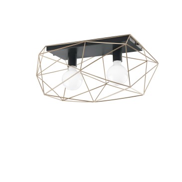 PLAFONIERA ABRAXAS NERA/ORO 2XE27 40X18,5X26,5CM