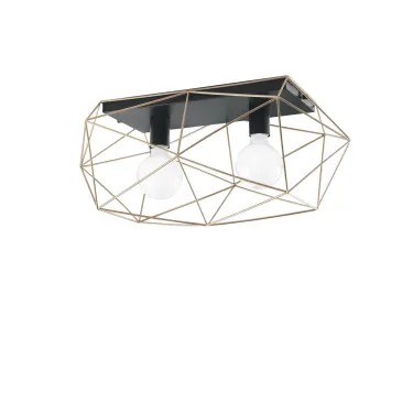 PLAFONIERA ABRAXAS NERA/ORO 2XE27 40X18,5X26,5CM