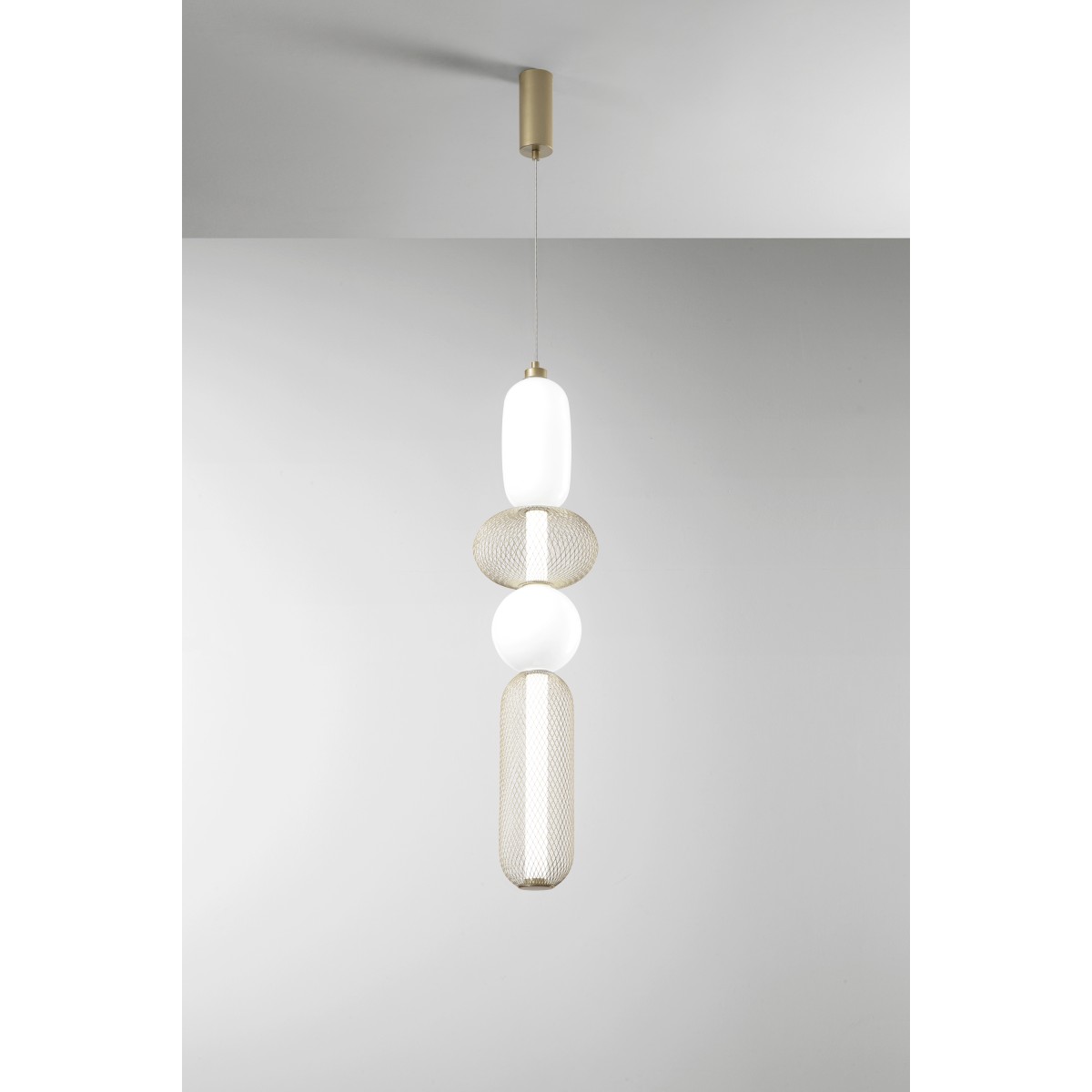 SOSPENSIONE LED INKAS ORO IN VETRO 31W 3720LM CCT...