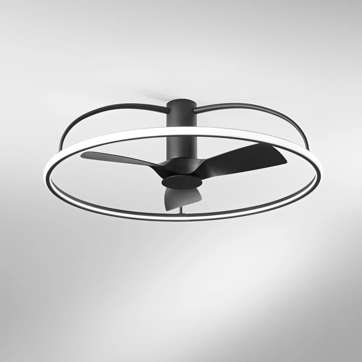 PLAFONIERA LED VENTILATORE MAGNUS NERO 80W 9400LM CCT 100X31,5CM