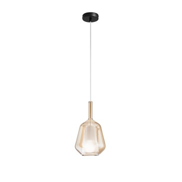 SOSPENSIONE PIREX AMBRA IN VETRO 1XE27 25X120CM