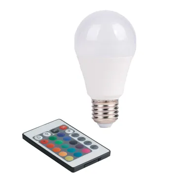 LAMPADINA LED CON TELECOMANDO E27 9W 806LM RGBW 180° 60X110mm 15000h CRI80