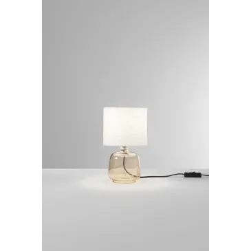 Lampe en verre et tissu, 4...