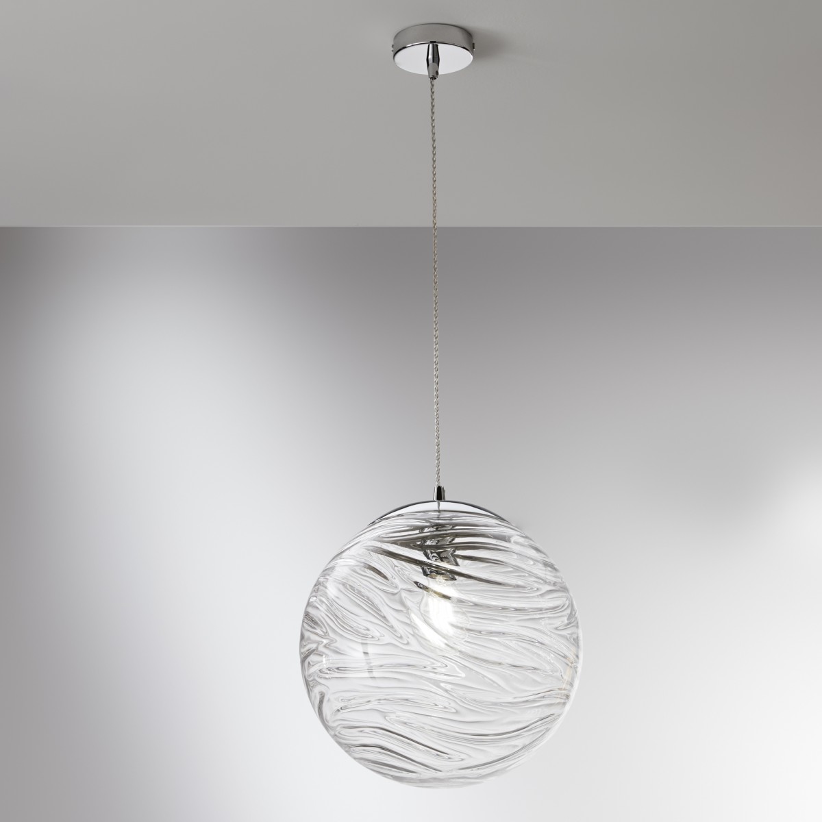 Suspension transparente NEREIDE 1XE27 33,4 x 162,5 cm