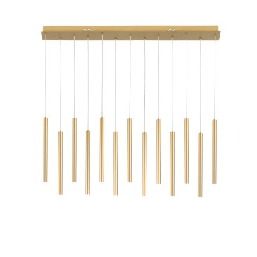 Suspension LED dorée PYPE 65W 6110LM CCT 2,5 x 41 x 200 cm
