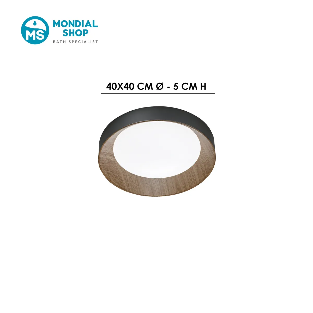 Plafoniera led effetto legno nera o bianca da 40CM