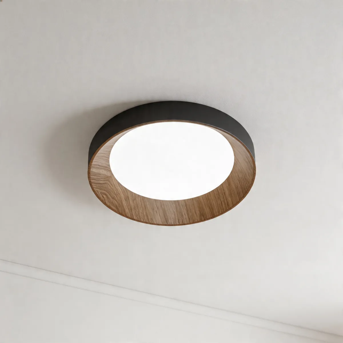 Moderne 23-W-LED-Deckenleuchte in Holzoptik | Mondialshop