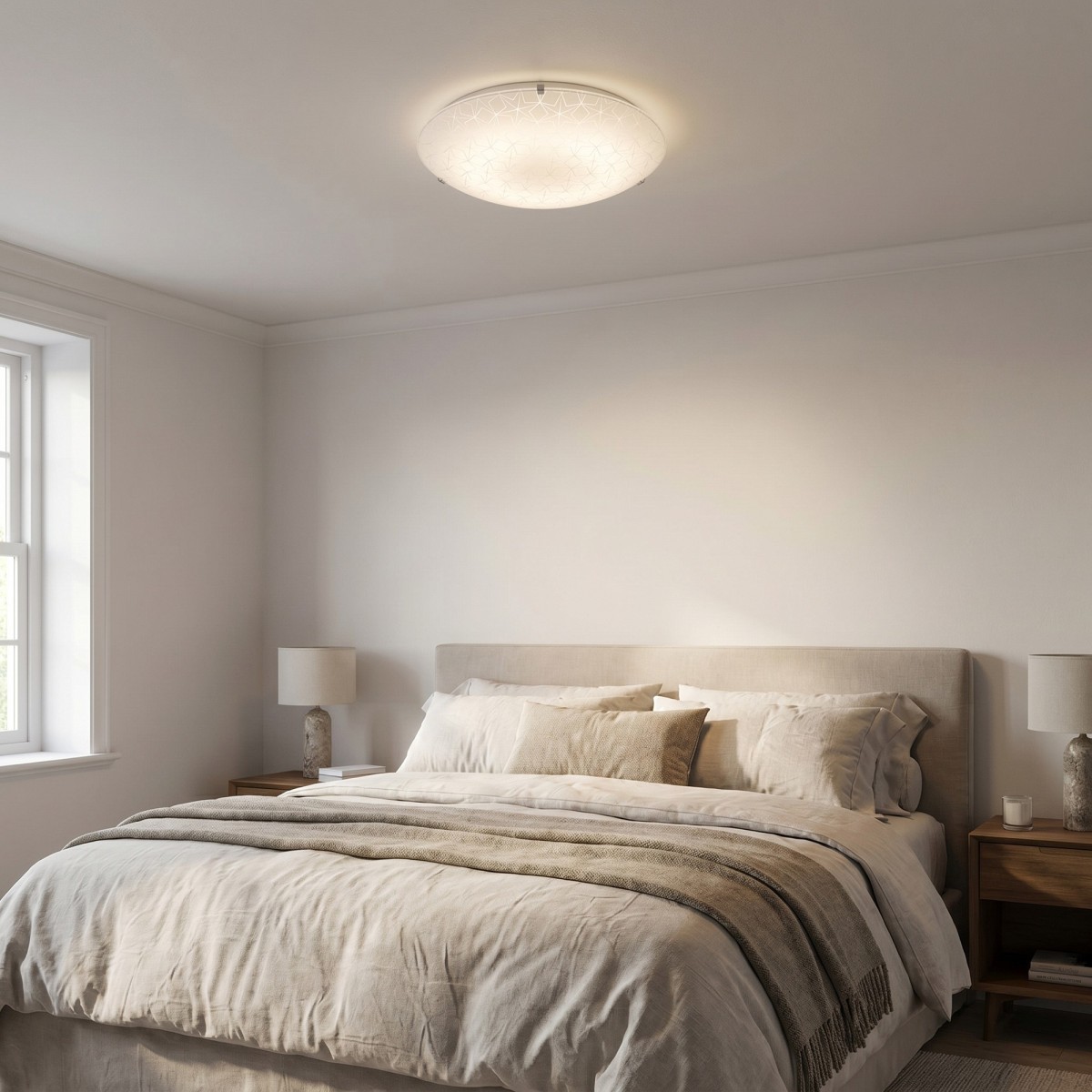 Plafonnier en verre de 40 cm avec décoration en forme...