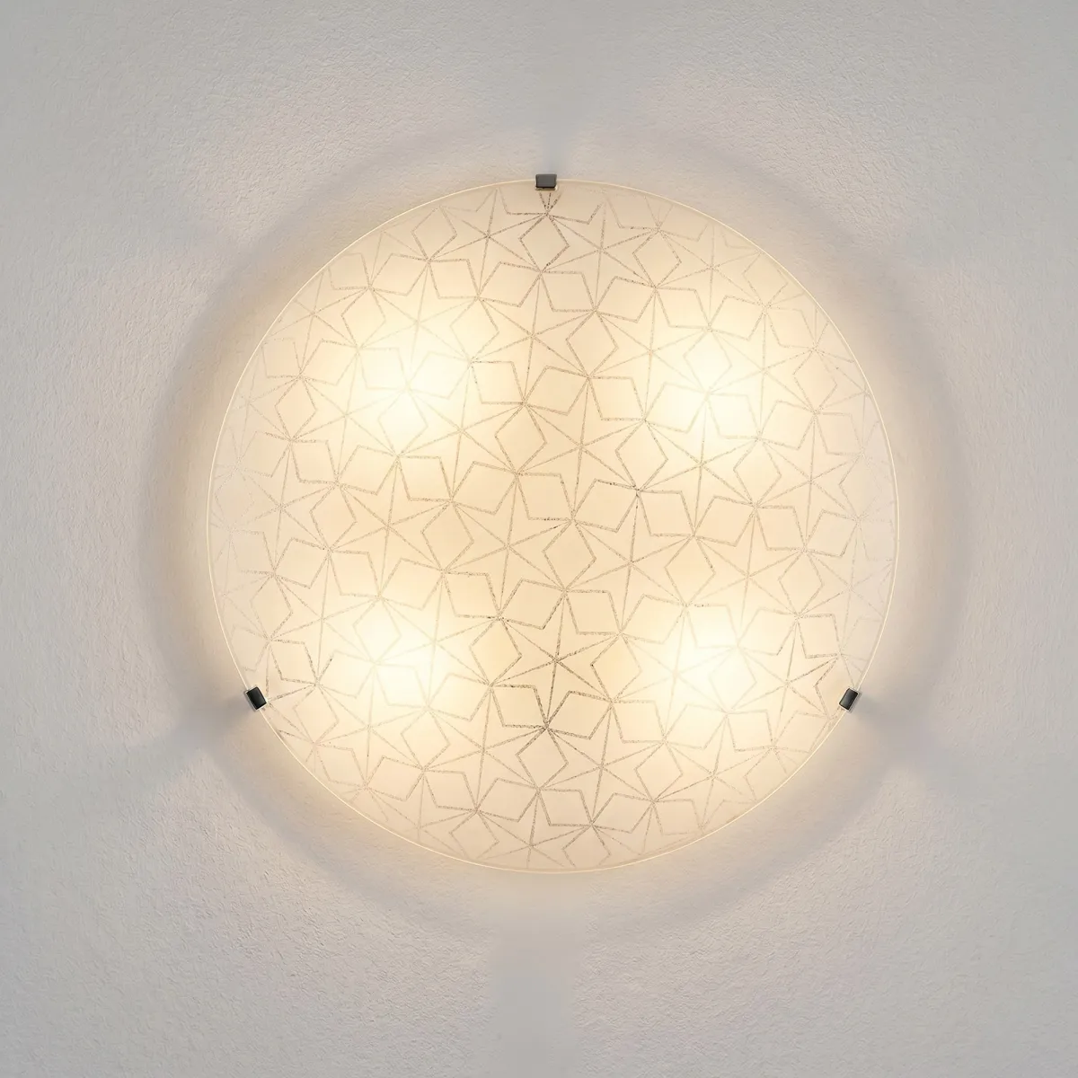 Plafoniera da 40cm in vetro con decoro a stelle