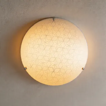 Plafonnier en verre de 40 cm avec décoration en forme d'étoile, 3 ampoules E27 | Mondialshop