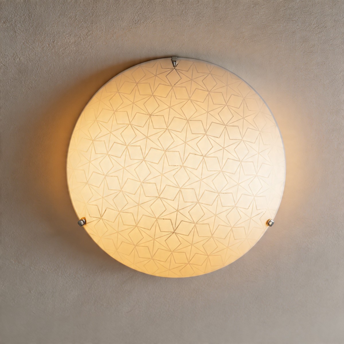 Plafoniera da 40cm in vetro con decoro a stelle