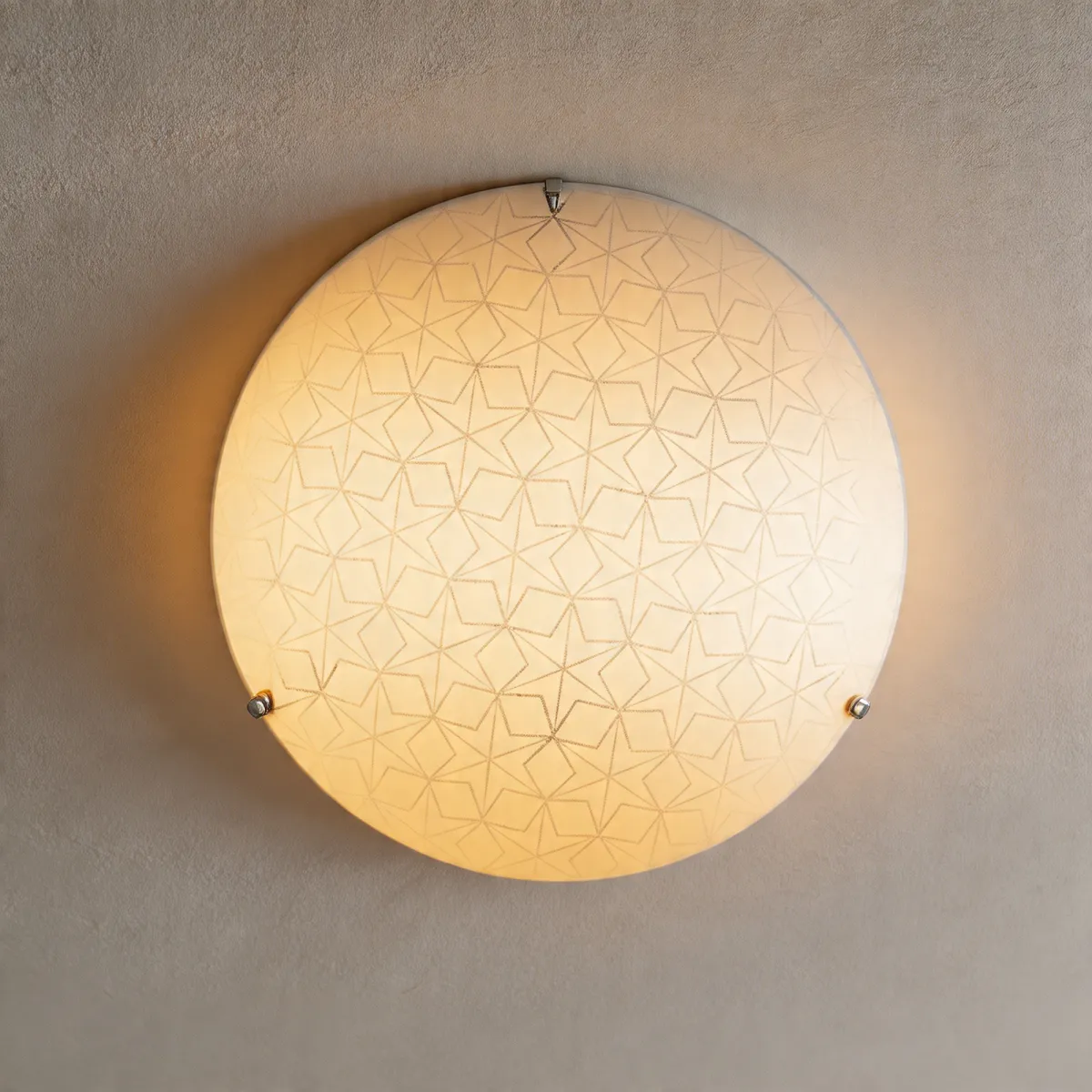 Plafoniera da 40cm in vetro con decoro a stelle