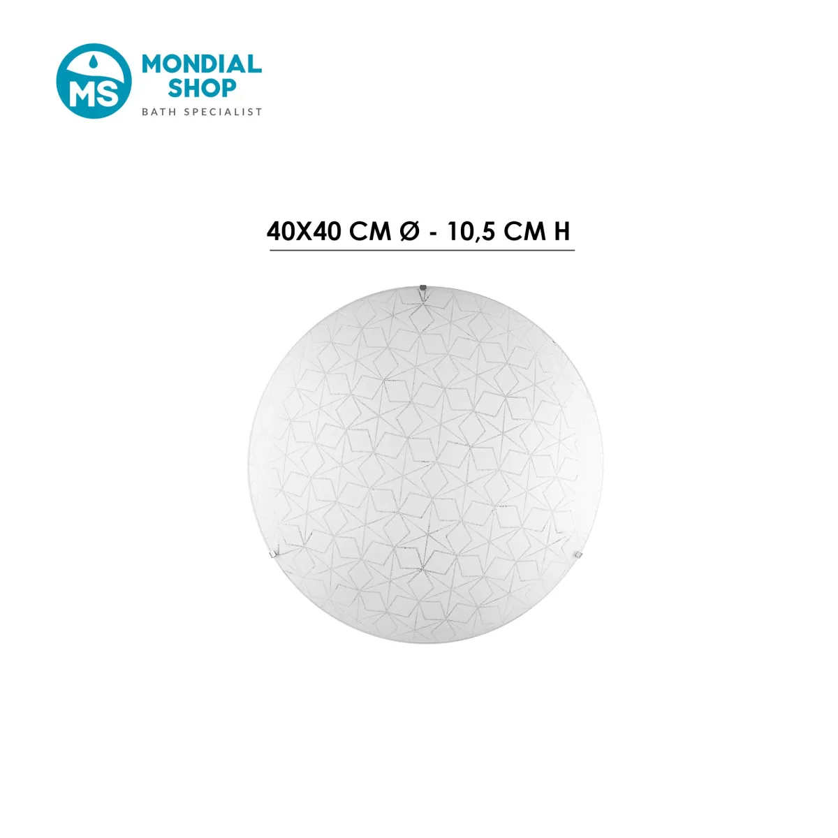 Plafoniera da 40cm in vetro con decoro a stelle