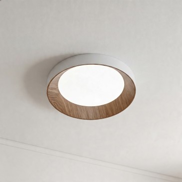 Moderne 23-W-LED-Deckenleuchte in Holzoptik | Mondialshop
