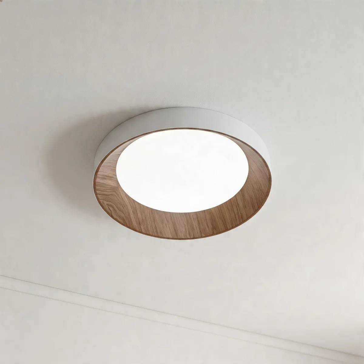 Moderne 23-W-LED-Deckenleuchte in Holzoptik | Mondialshop