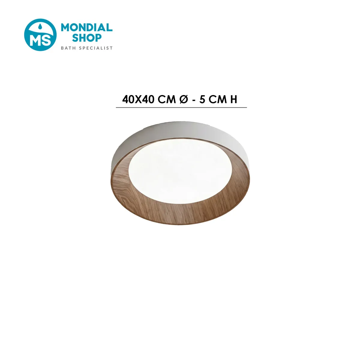 Plafonnier LED moderne 23 W effet bois | Mondialshop