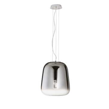 Suspension LED chromée fumée 1XE27 34X150CM