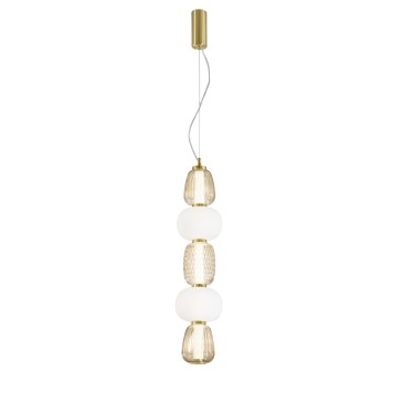 LED-Hängeleuchte „Gold Totem“, 36 W, 3800 lm, 3000 K, 17 x 241 cm