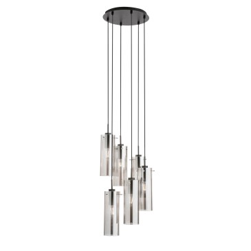 MAGIC BLACK/SMOKE SUSPENSION 6XE27 35X35X150CM
