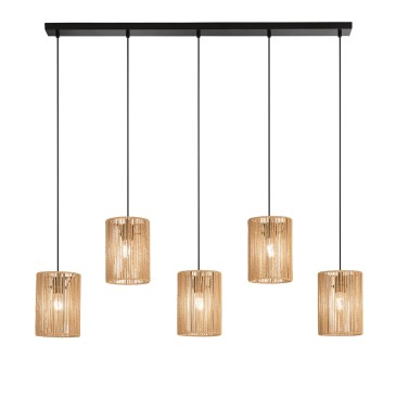 SOSPENSIONE TROPIKANA LEGNO 5XE27 115X23,5X176CM