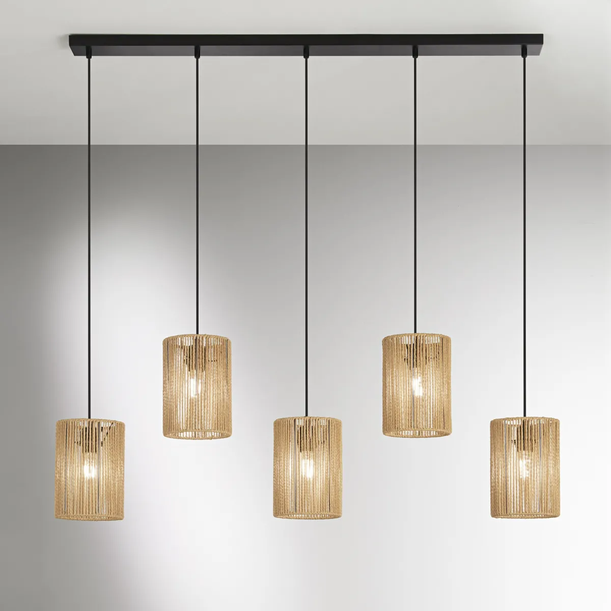 SOSPENSIONE TROPIKANA LEGNO 5XE27 115X23,5X176CM