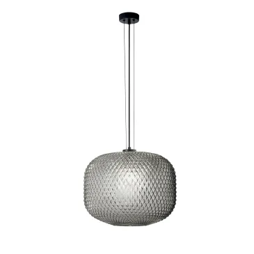 Lampe suspendue sphérique Ashford, fumée, 1 x E27, 40 x 150 cm
