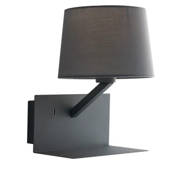 APPLIQUE CIAK GRIGIA CON USB 2A 1XE27 23X22,5X31CM