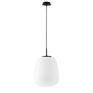 Kartoffelförmige ovale Hängeleuchte aus weißem Opal, 1xE27, 32x32x120cm