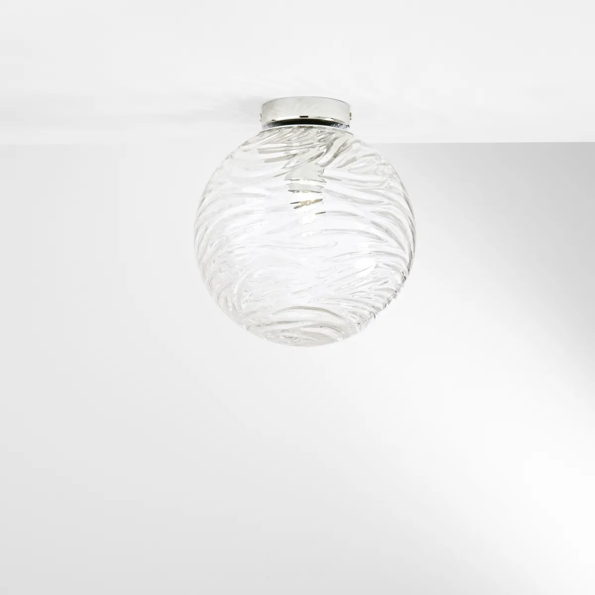 PLAFONIERA NEREIDE TRASPARENTE 1XE27 25X25CM