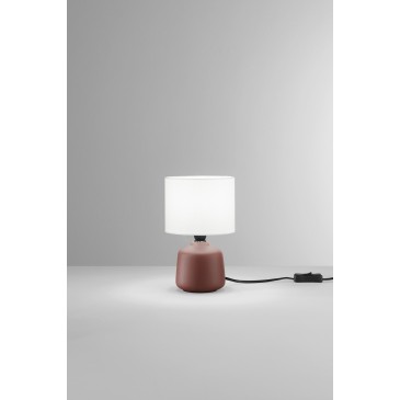 Lampe en céramique rouge...