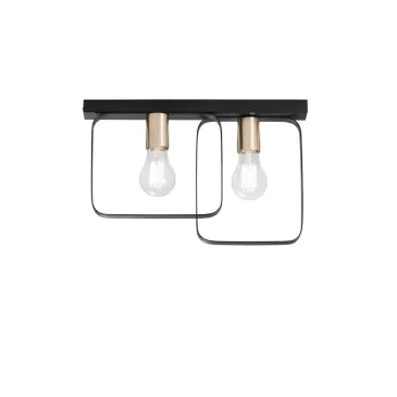 PLAFONIERA SMITH NERA/ORO 2XE27 41,5X5X27CM