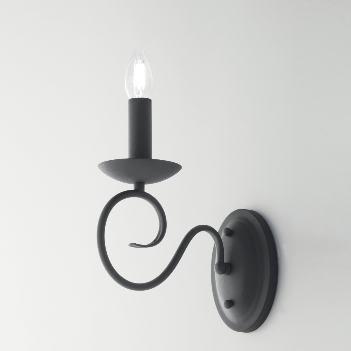 Moderne anthrazitfarbene E14-Wandleuchte | Mondialshop