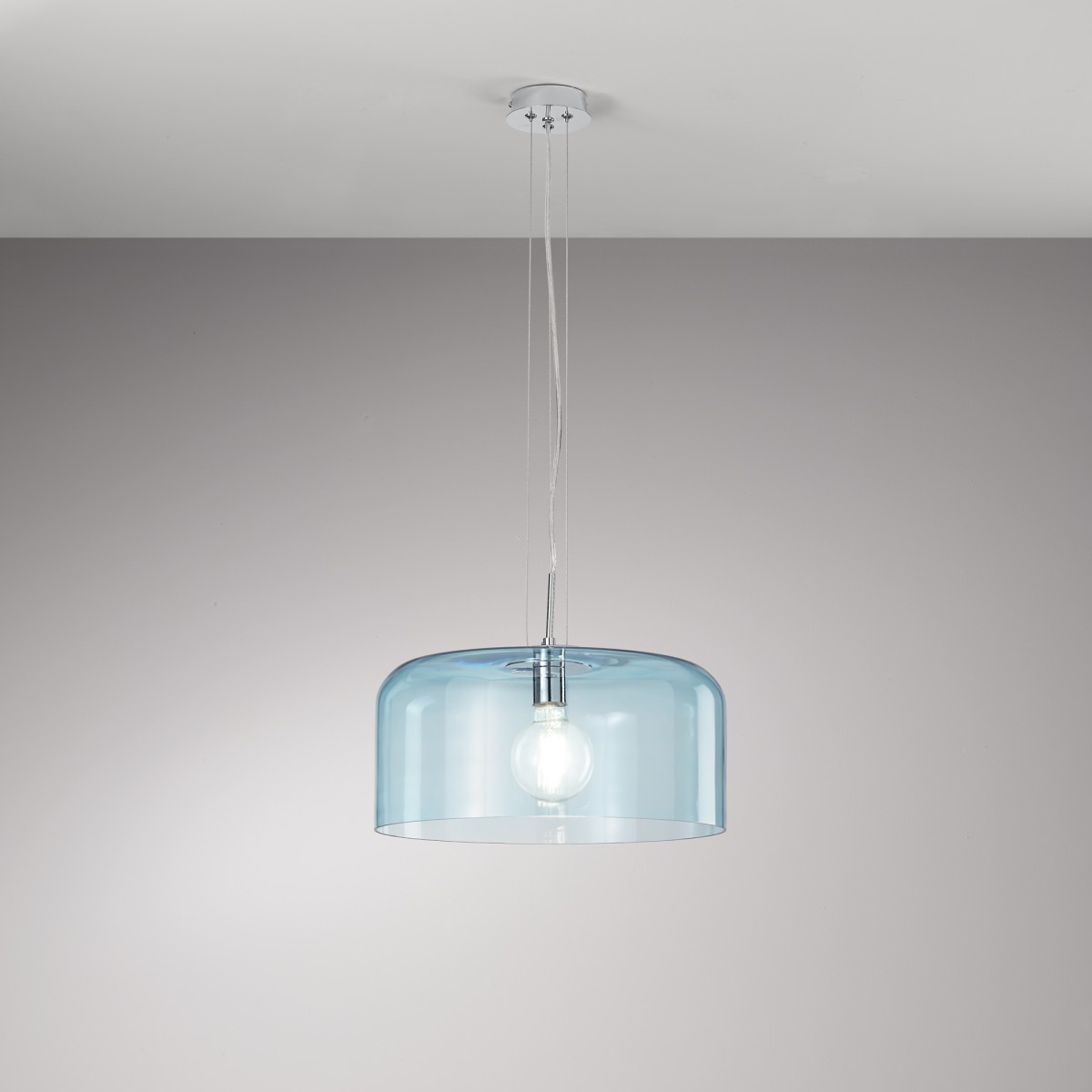 SUSPENSION GIBUS TURCHESE 1XE27 40X40X150CM