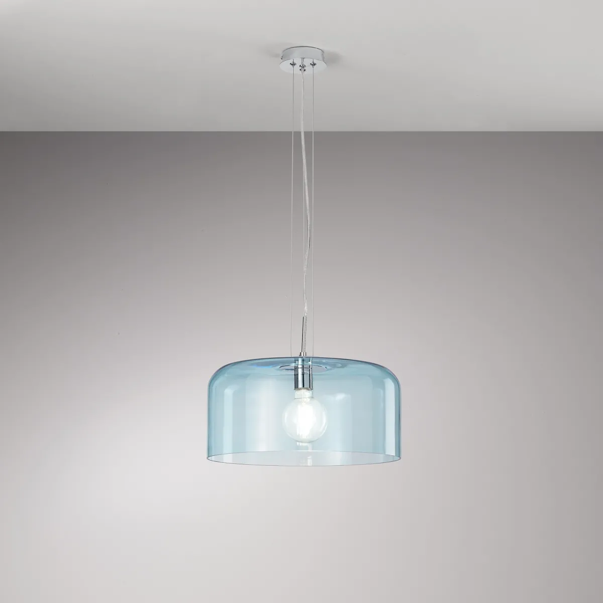 SUSPENSION GIBUS TURCHESE 1XE27 40X40X150CM