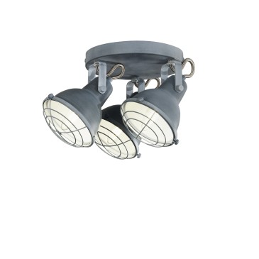 PLAFONIERA CUBA GRIGIA/BIANCO 3XE14 40,5X20X15CM