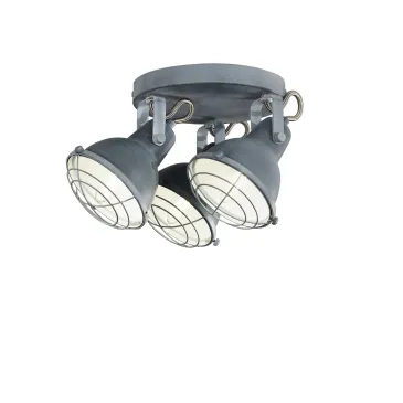 PLAFONIERA CUBA GRIGIA/BIANCO 3XE14 40,5X20X15CM