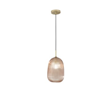 Suspension en verre ambré Duke 1XE27 D21X200CM