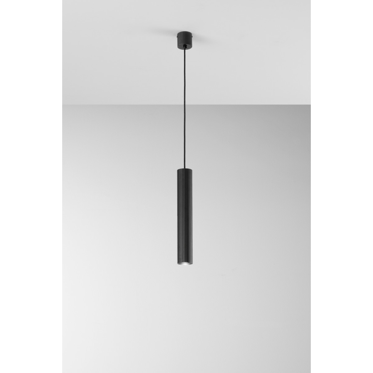 Suspension Lord Black en acier et aluminium, 1 ampoule...