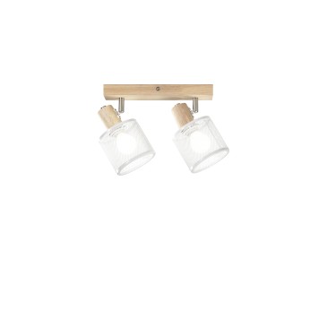 Moderne Wandleuchte mit Holzstrahler | Mondialshop