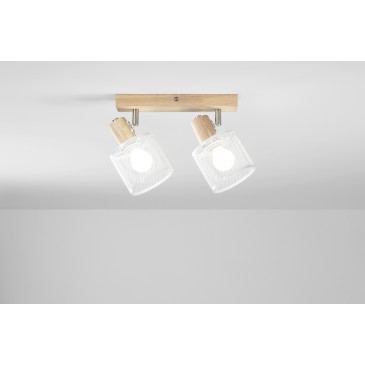 Spot en bois 2xE14