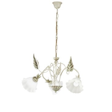Lustre Isotto ivoire 3XE14 60X80CM