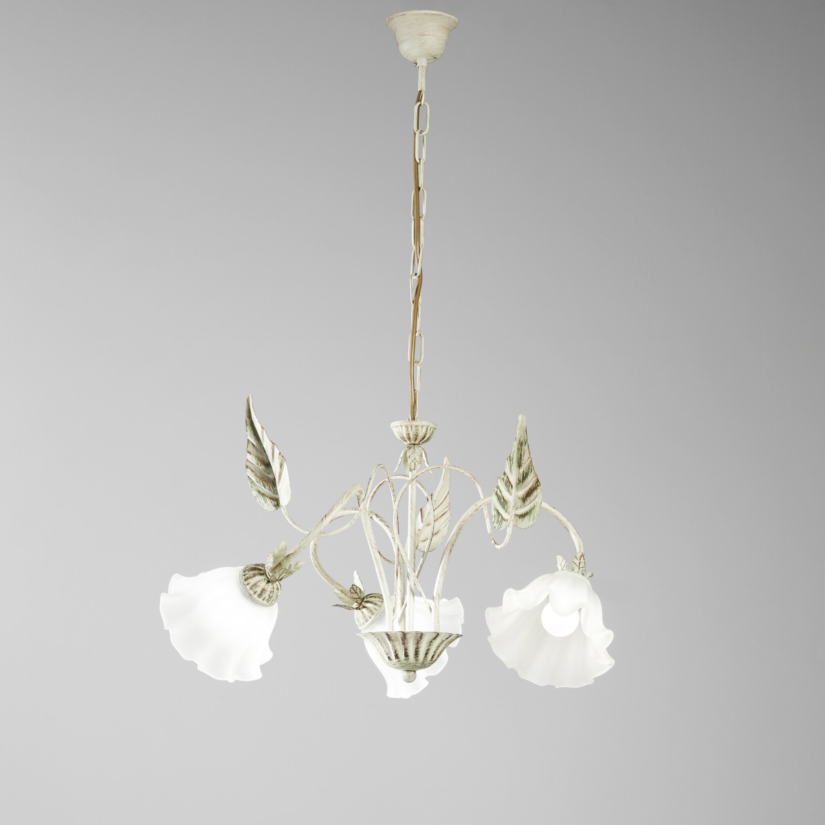 ISOTTA Elfenbeinfarbener Kronleuchter 3XE14 60X80CM
